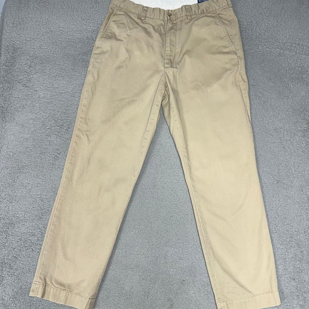 VTG Polo Ralph Lauren Prospect‎ Pant Men's 36/32 (34x31) Beige Chino Flat Front